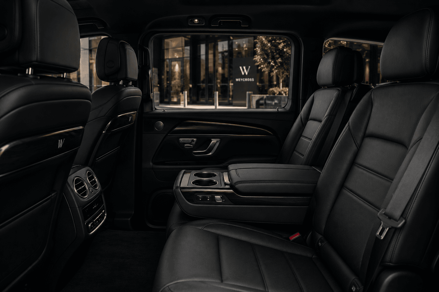 Spacious leather cabin interior of a Weycross V-Class